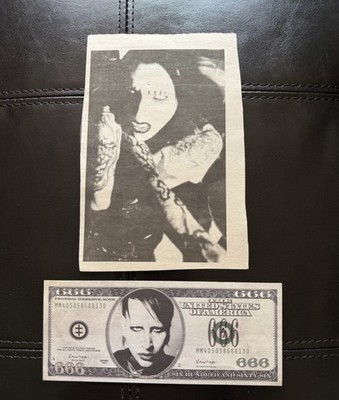 Marilyn Manson backstage VIP tour Merch. $666 Dollar Money Note