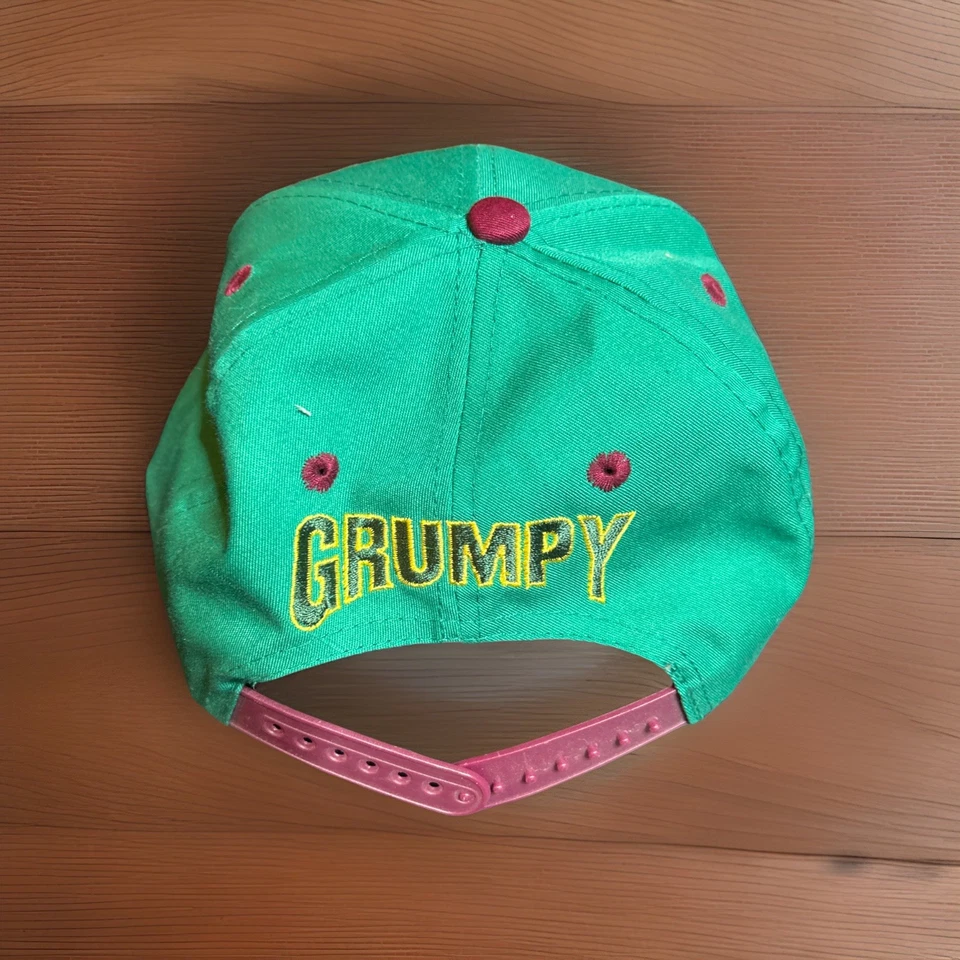 Gorra de Blancanieves de Colección Años 90 Disney Grumpy Snapback Verde y Púrpura  Foto 3 de 4