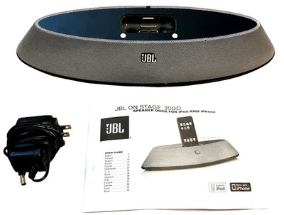 JBL On Stage 200iD Speaker Dock iPod iPhone AUX Tested w/AC Adapter Manual