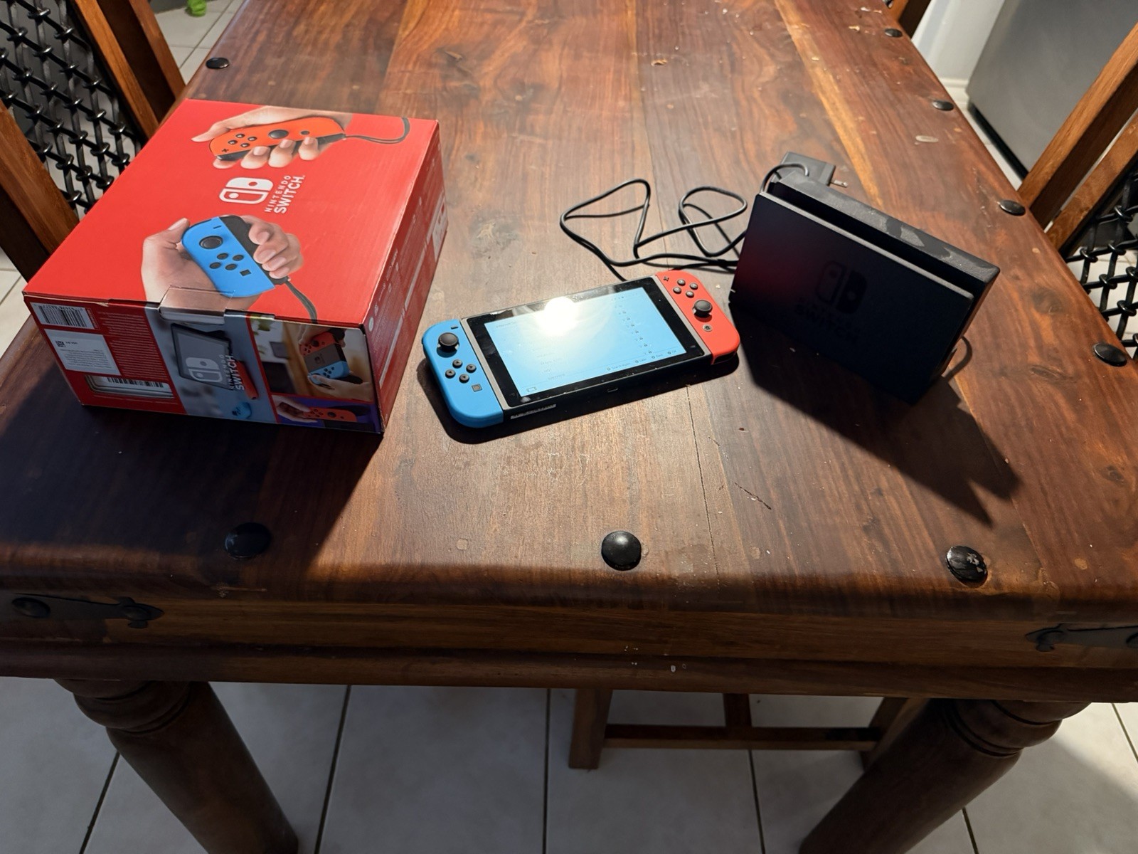 Nintendo Switch with Neon Blue and Neon Red Joy-Con (HAC-001-01)