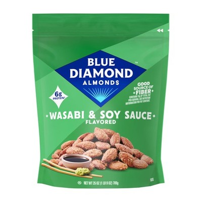 Blue Diamond Almonds, Bold Wasabi & Soy Sauce Flavored 25 Ounce (Pack of 1)
