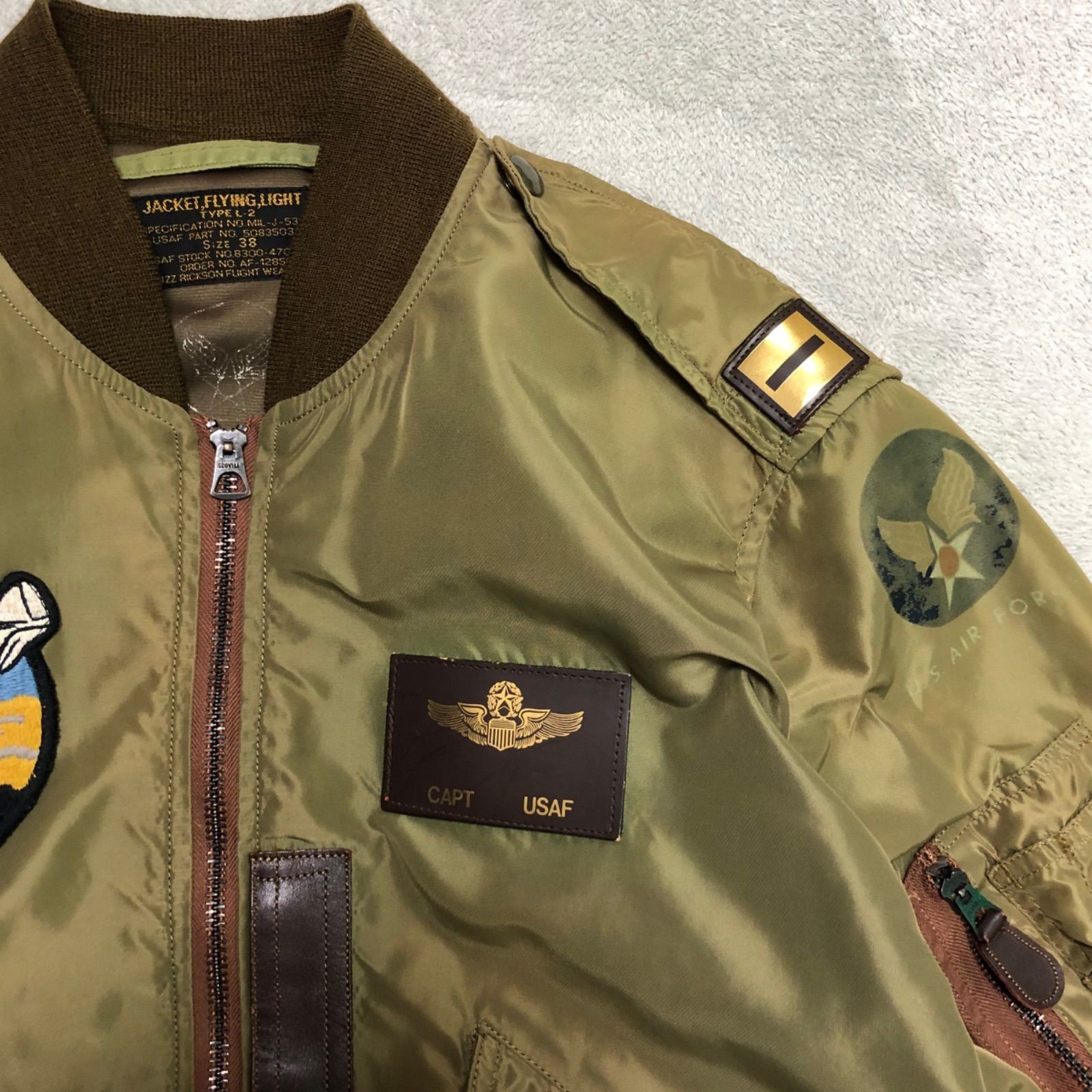 BUZZ RICKSON'S L-2 Flight Jacket M-code Patch 38 … - image 7