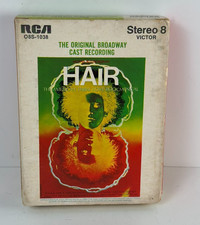 Hair Original Broadway Cast 8 Track Tape Musical Vintage 1968 RCA Victor
