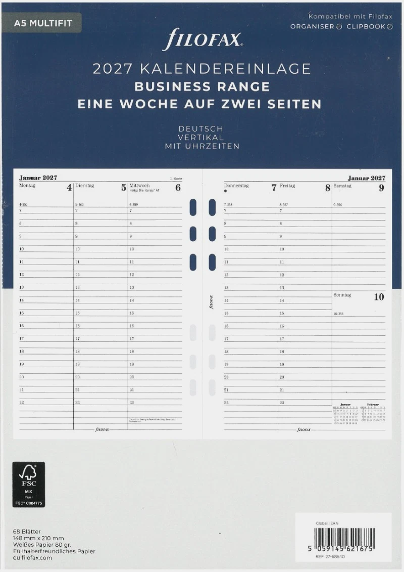FILOFAX Notebook Einlagen - Dotted
