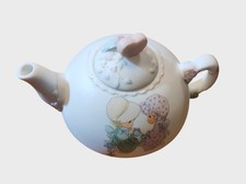 Vintage Precious Moments Heart Lid Small Bisque Teapot
