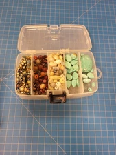 Assorted Beads Lot Jewelry Making Craft Supplies Organizer Box Bulk Mix Beads