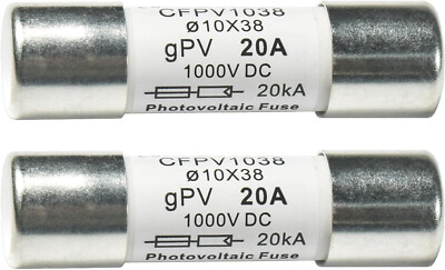 2-Pack HQRP Solar PV Schnellwirkend Photovoltaik Fuse Link CFPV-1038 Gpv Typ 20A