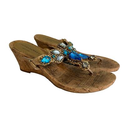 【新品】Cynthia Rowleyシンシア・ローリー ロブスター柄 ６枚セット CYNTHIA ROWLEY Sandal Womens 6.5M Embellished Jewel Stones Mule