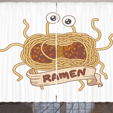 Humorvoll Rustikale Gardine fliegendes Spaghettimonster