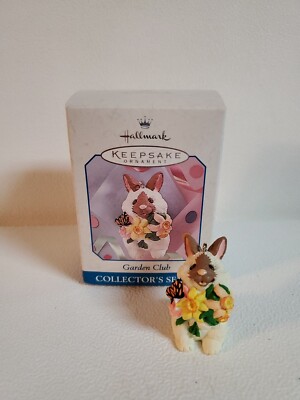 Hallmark Easter Bunny flowers Ornament 4th and Final in Garden Club Series 1998