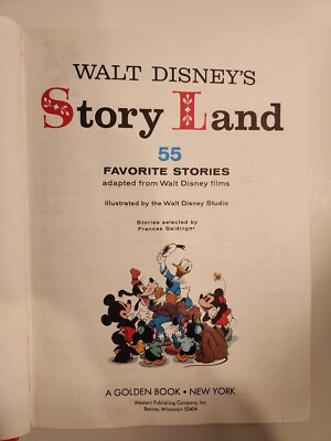 1962 Walt Disney's STORY LAND Golden Book Hardcover 55 Classic