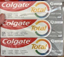 3 Colgate Total DEEP CLEAN Fluoride Toothpaste 3.3oz. Check BB Date