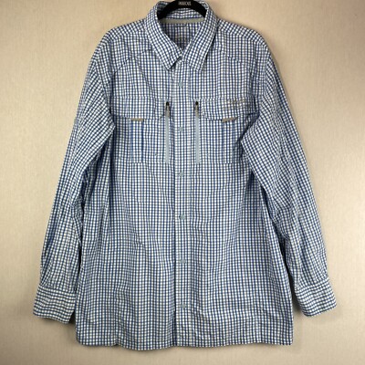 Cabela's Guidewear Chemise Homme XL Bleu Ventilé Pêche Manches Courtes