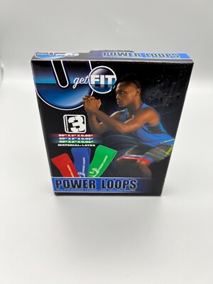 NEW! U Get FIT Power Loops Fitness Resistance Loops Bands 3pk Latex Bands