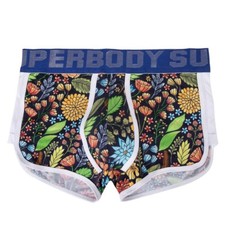 Slip boxer uomo intimo cotone fiori superbody comodo slip XXL