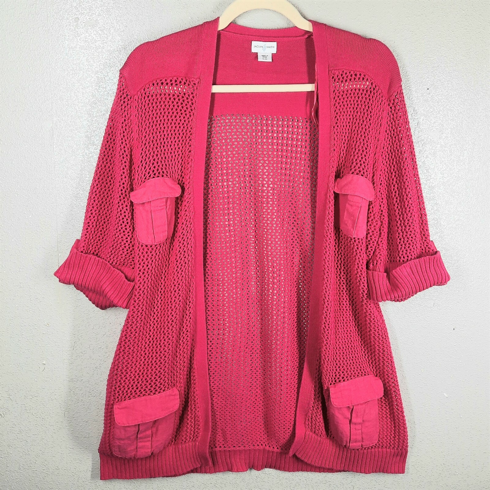 Jaclyn Smith Womens Pink Knit Sweater 