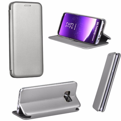 ^ Book Forcell Elegance Case Handytasche Cover Etui Tasche Grau Huawei 7C  