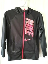 Nike Therma-Fit Girls Hoodie Jacket Power Fitness 695252 Black w Pink L #12783