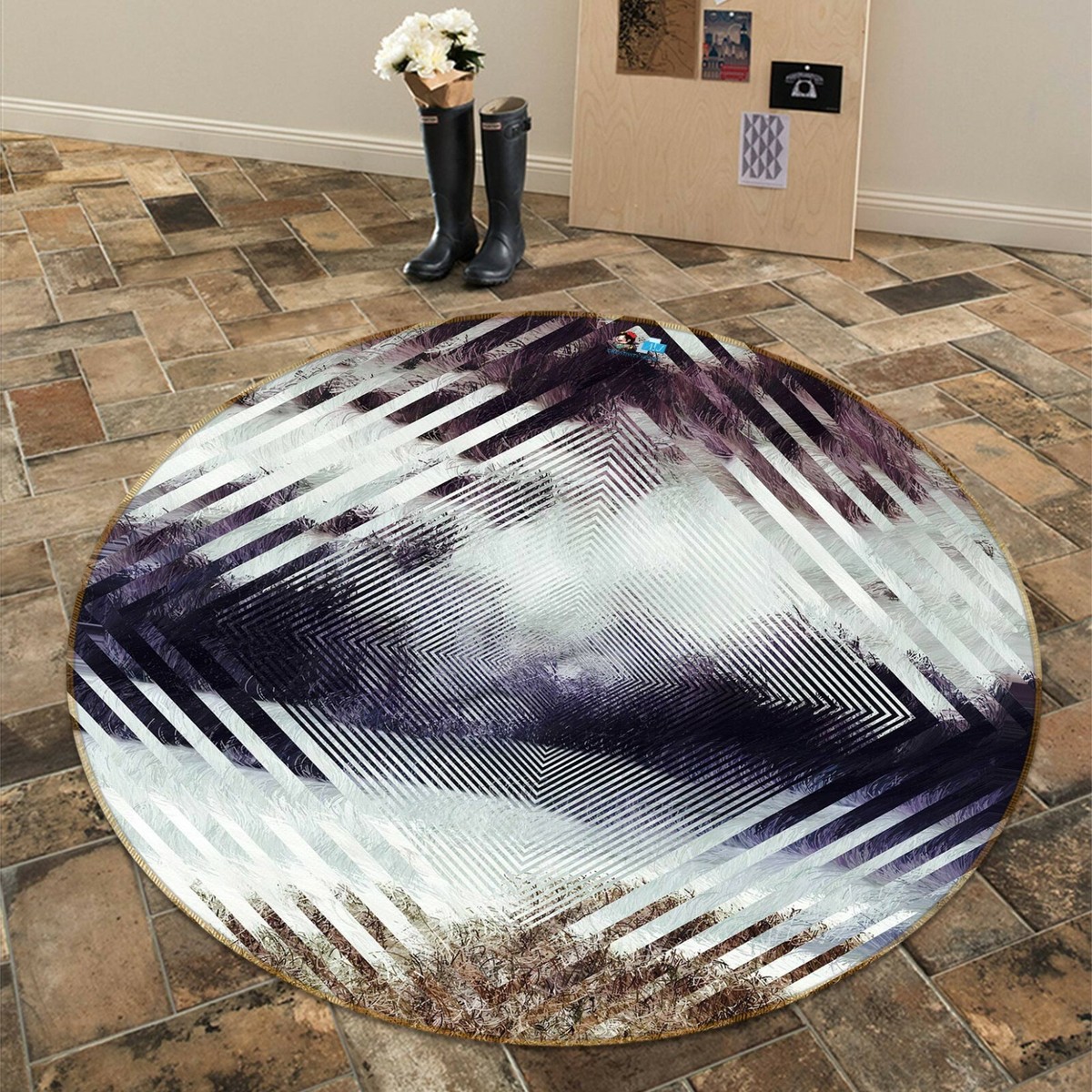 3D Black Texture ZHUA611 Game Non Slip Rug Mat Photo Carpet Zoe