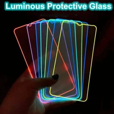 Cover Luminous Night Glow For iPhone 14 13 12 11 Pro Max Screen Tempered Glass