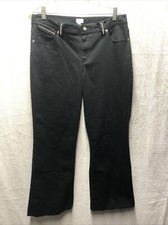 Cache Denim Pants Size 12 Black Rhinestone Embellished Casual