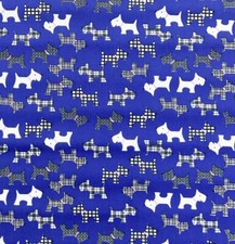 Polycotton Fat Quarter Scotty Dog Blue Sewing Crafts