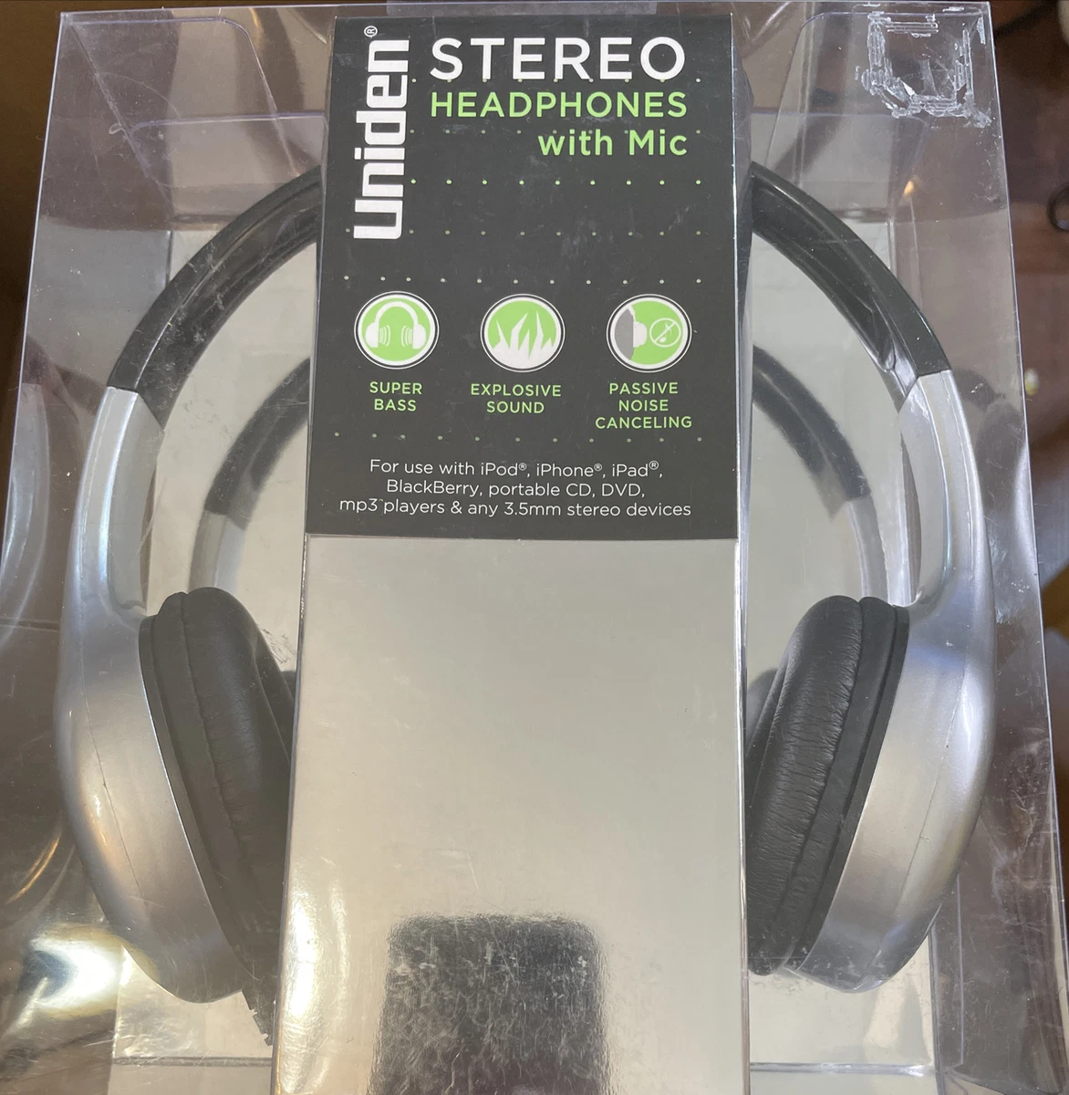 Uniden stereo outlet headphones with mic