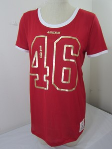 women's san francisco 49ers pink by victoria's secret white scarlet bling game day jersey