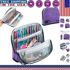 Premium Crochet Hook Organizer with 26 Slots  Zippered Pockets - Gift-Ready 