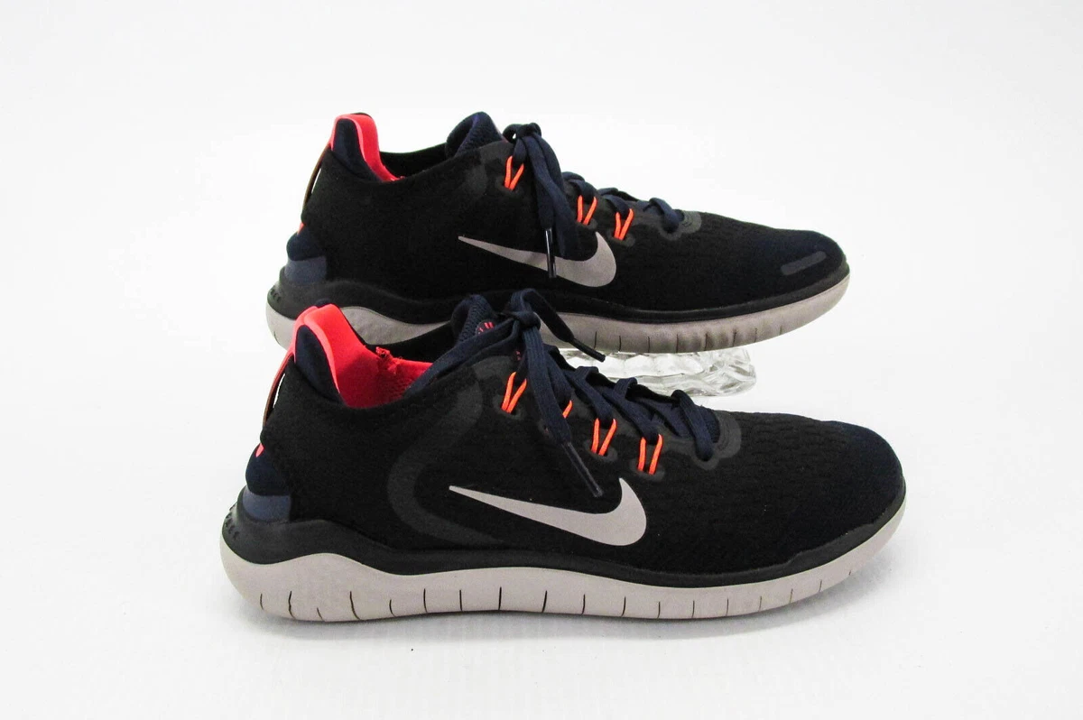 Nike Free RN Flyknit 2018 Mens 9 Black Hyper Crimson Blue Nebula 942838-068 Size 9 - Nike Free RN Flyknit 3.0 Midnight Navy for sale  main image 2
