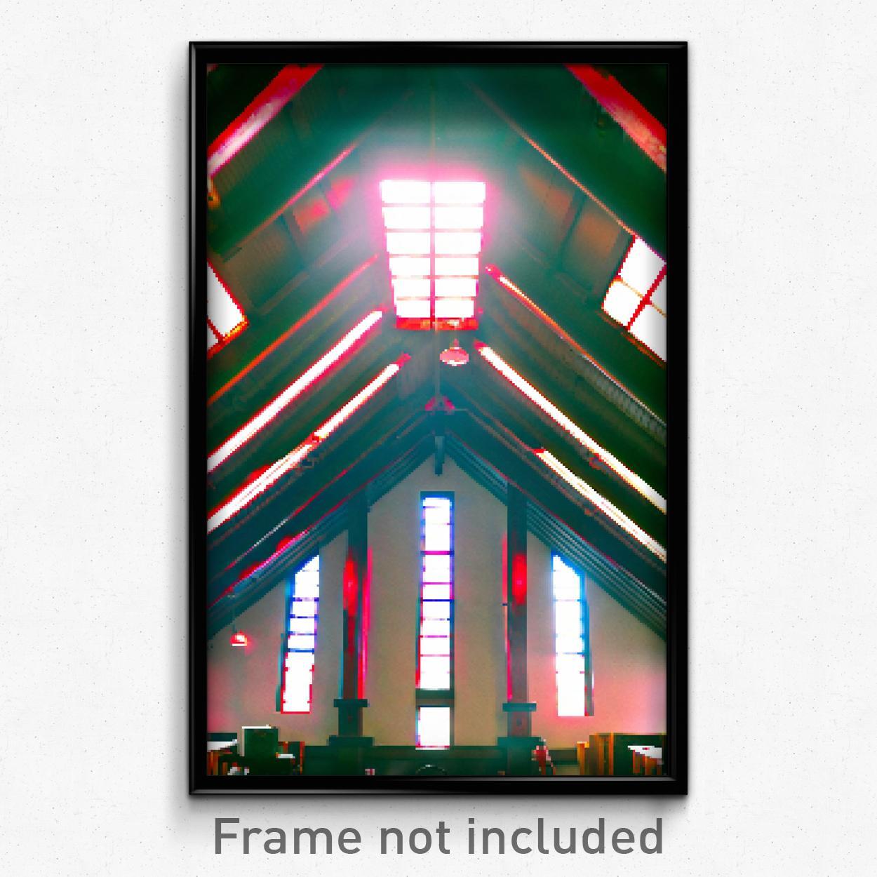Pixel Art Poster - Electric Attic (8 Bit Psychedelic Trippy Video Game Print)