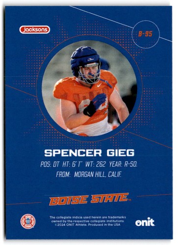 Tarjetas de fútbol americano ONIT Boise State Series 1 2024 base e insertos tu eliges tarjeta - Imagen 191 de 278