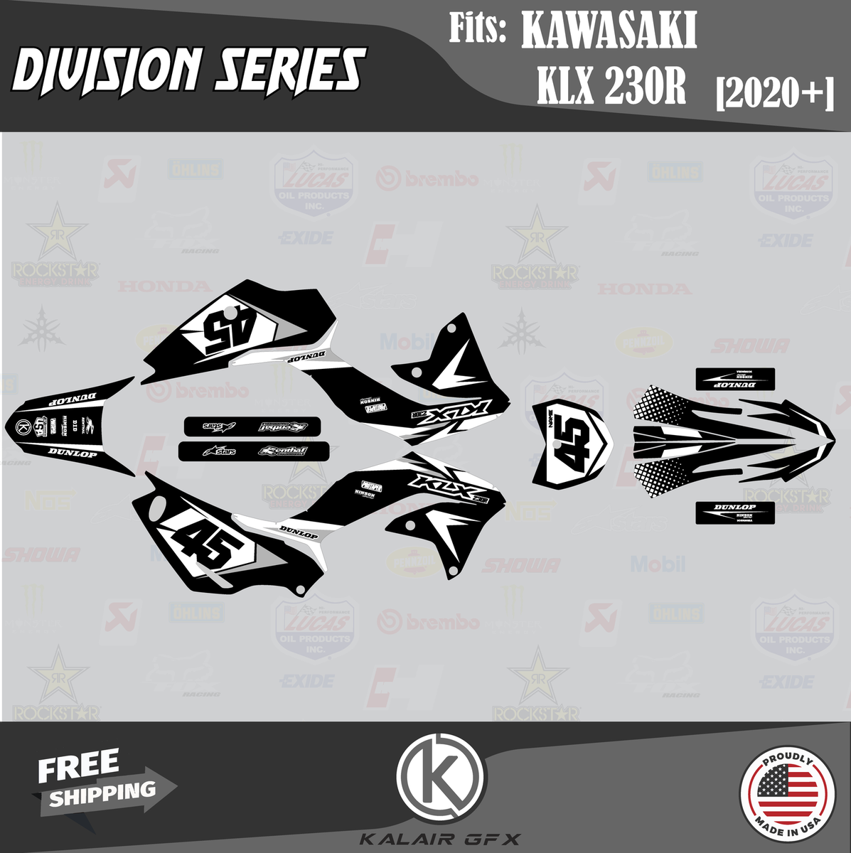 Graphic Design 【lithograph】　20限定 Graphics Kit for KAWASAKI KLX230R 2020 2021 2022 2023 2024
