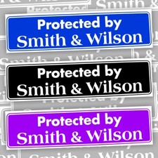 "Protected by Smith & Wilson" Bumper Sticker, Available in 3 Colors ST14