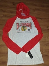 CHICAGO BLACKHAWKS Size Med Long Sleeve Hooded Shirt Nwt (B3)