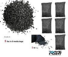 5 lbs Grade A, Activated Carbon in 5 Media Bags for Aquarium Fish Pond Canister