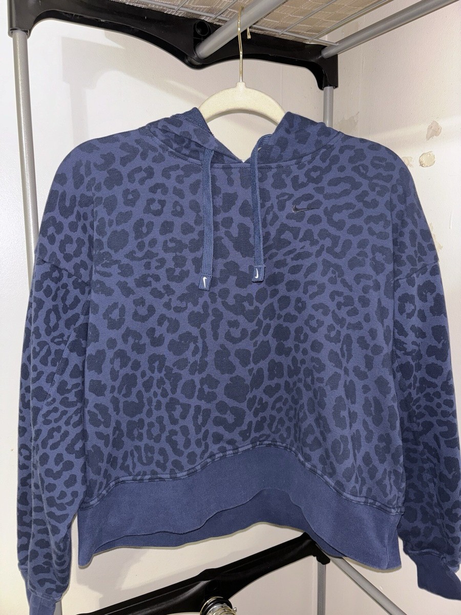 nike leopard hooded shirts & tops