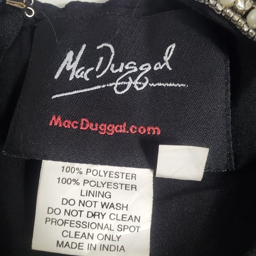 Mac Duggal 10739 Damen 8 VERZIERT Perlen Pailletten ÄRMELLOS schwarz KLEID Neu - Bild 11 von 11