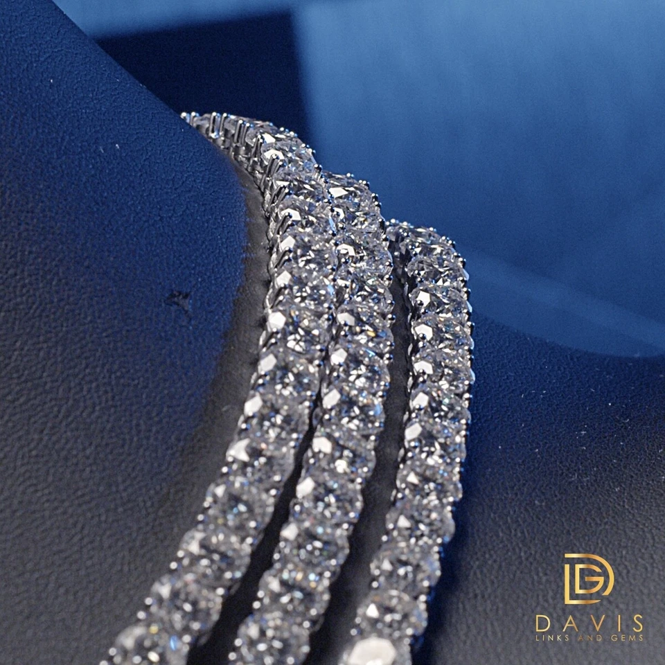 VVS1 MOISSANITE TENNIS CHAINS 925 SILVER 2MM-6.5MM Passes 💎 Tester - Image 3 of 4