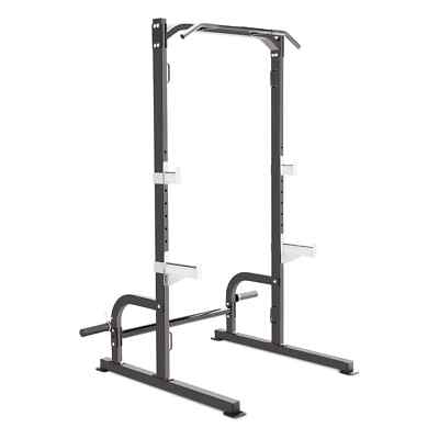 Marcy Half Cage Squat Rack with Safety and Bar Catches