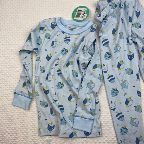 Noomie 2 Piece Pajamas Kids Boys Size 4T Blue Happy Dreidels Long Sleeve - Picture 5 of 6