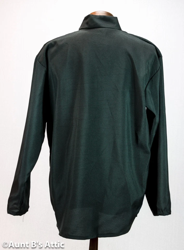 Camisa Sacerdote Negra Manga Larga Poli Bolsillo Disfraz Camisa Con Cuello de Pestaña Blanca Foto 2 de 2