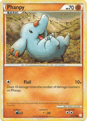 Pokemon HeartGold SoulSilver Single Card Common Phanpy 77/123 - Picture 1 of 1