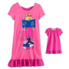 Girl 4-14 and Doll Matching Reading Nightgown Clothes ft American Girl Dollie Me