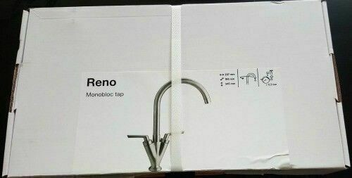 NUOVO RUBINETTO LAVANDINO CUCINA RENO MONOBLOCCO FINITURA EFFETTO ACCIAIO SPAZZOLATO - Foto 3 di 4