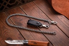 Men's Strong 20" Leash Metal Chain Biker Trucker Wallet Jean W/ Holder Key Chain