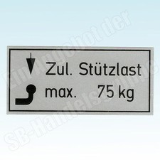 Stützlastaufkleber Stützlast Stützlastschi...