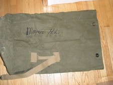 Vintage WWII WW2 US Military Green Canvas Duffel Bag Army 1940's H.L. Moyer T66