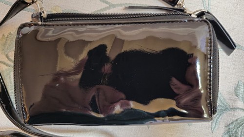 Vintage Buxton Stylish Black Small Patent Leather Purse, Long Crossbody - Picture 9 of 9