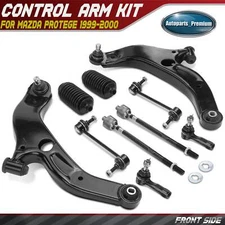 10x Front Control Arm w/ Ball Joint Sway Bar Link Tie Rod End for Mazda Protege
